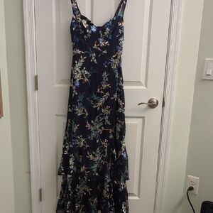 white christmas dresses Made In Italy Shanna Print Strap Denim Dress main image 0